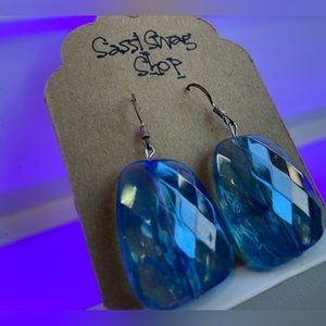Handmade by SassiSwagShop Mystical Blue  Bead Custom Earrings